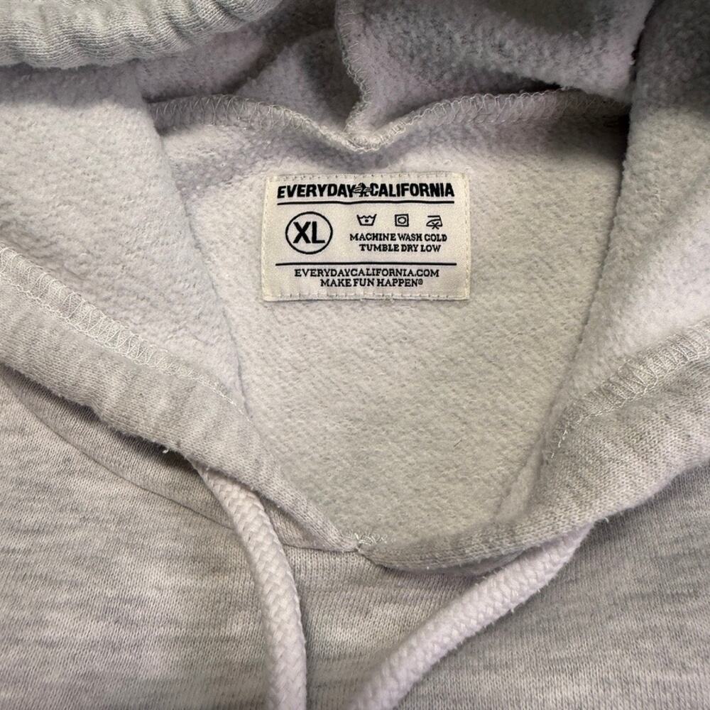 Everyday California Hoodie XL Gray Surf Bear Logo Fleece Pullover Sweatshirt - Picture 3 of 9